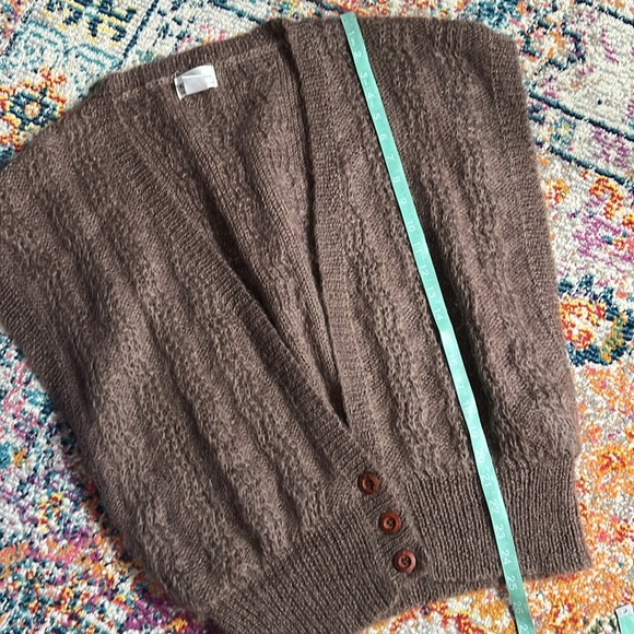 Vintage Christian Dior Separates Mohair Wool Brown Button V Neck Sweater Vest - Picture 9 of 9